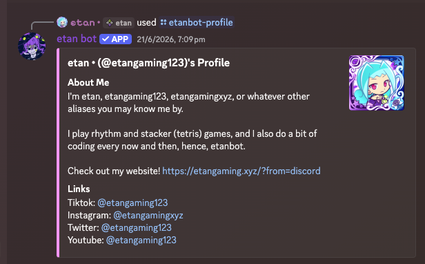 etan bot's Profile preview